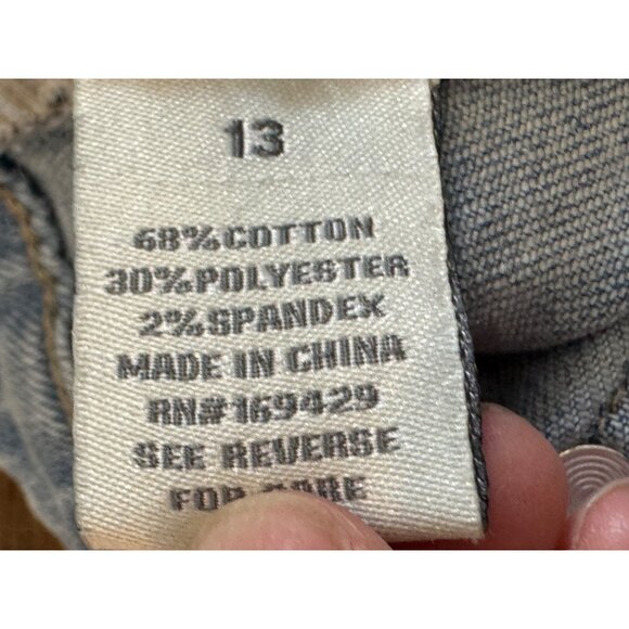 Project Rebel Denim Cutoff Womens Shorts Size 13 Light Wash Distressed Edges - Picture 4 of 4